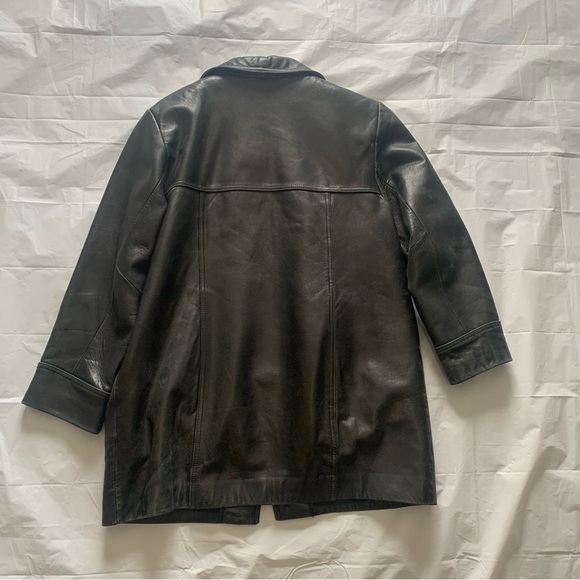 Danier 100% genuine leather coat black Mens size MED full zip with collar - Picture 4 of 16